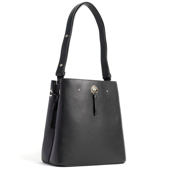 Like New Kate Spade NY Marti Black Bucket Leather Shoulder Bag - Picture 1 of 13